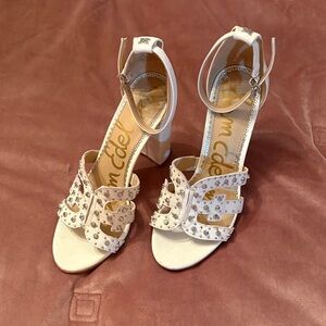 Sam Edelman White Studded Heels